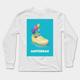 Amsterdam Cloggs and Tulips Long Sleeve T-Shirt